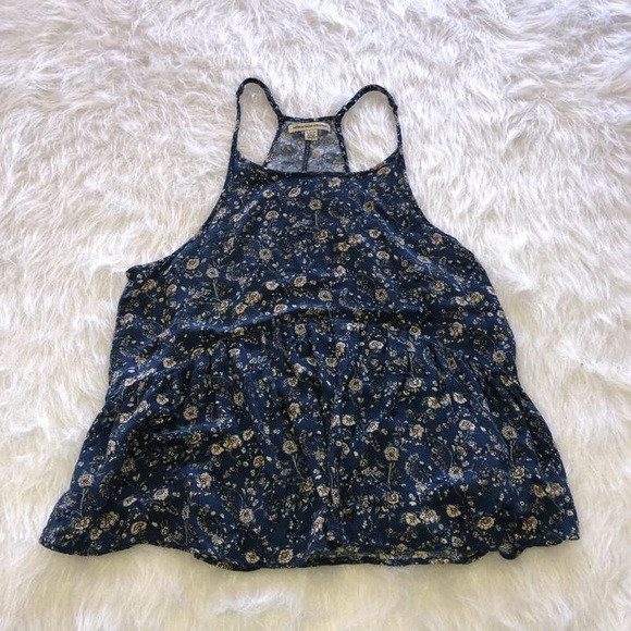 American Eagle Outfitters Tops - American Eagle Blue Floral Tank Size Medium